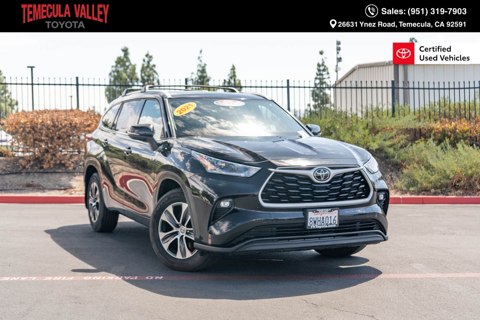 Certified Used 2021 Midnight Black Metallic Toyota XLE image 1