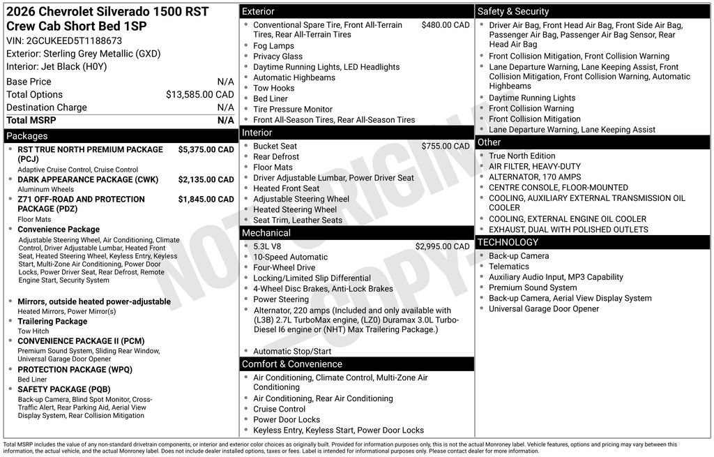 New 2026 Sterling Gray Metallic Chevrolet RST image 4