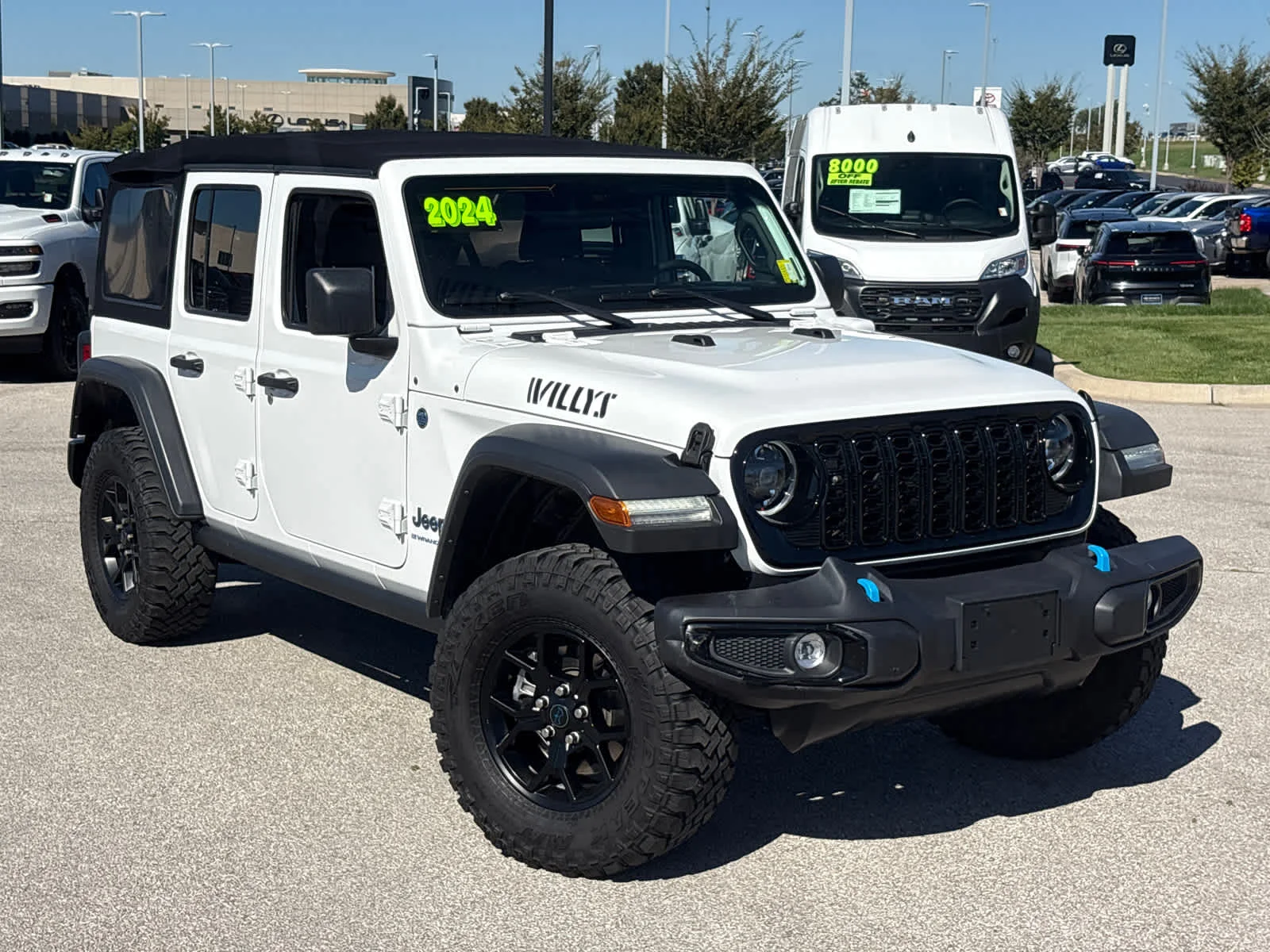Used 2024 Jeep Wrangler 4xe Willys 4XE with VIN 1C4RJXN61RW311361 for sale in Kansas City