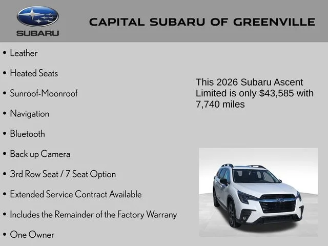 Used 2026 White Subaru Limited image 4