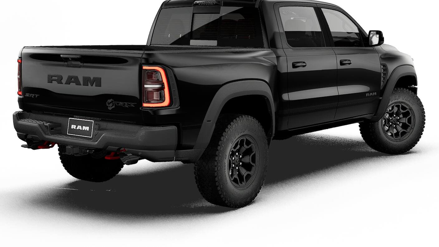 New 2027 Diamond Black Crystal Pearl-Coat Exterior Paint RAM TRX image 2