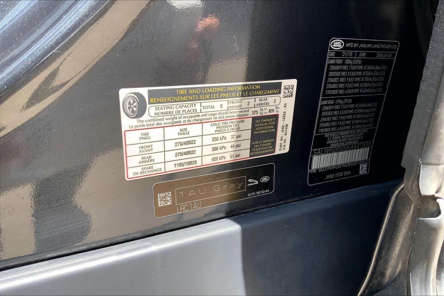 Used 2019 Borealis Black Metallic Land Rover HSE image 37