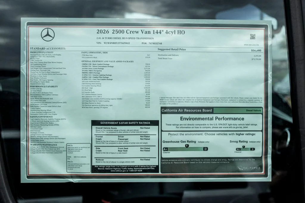 New 2026 Blue Gray Mercedes-Benz Crew 144 WB image 26