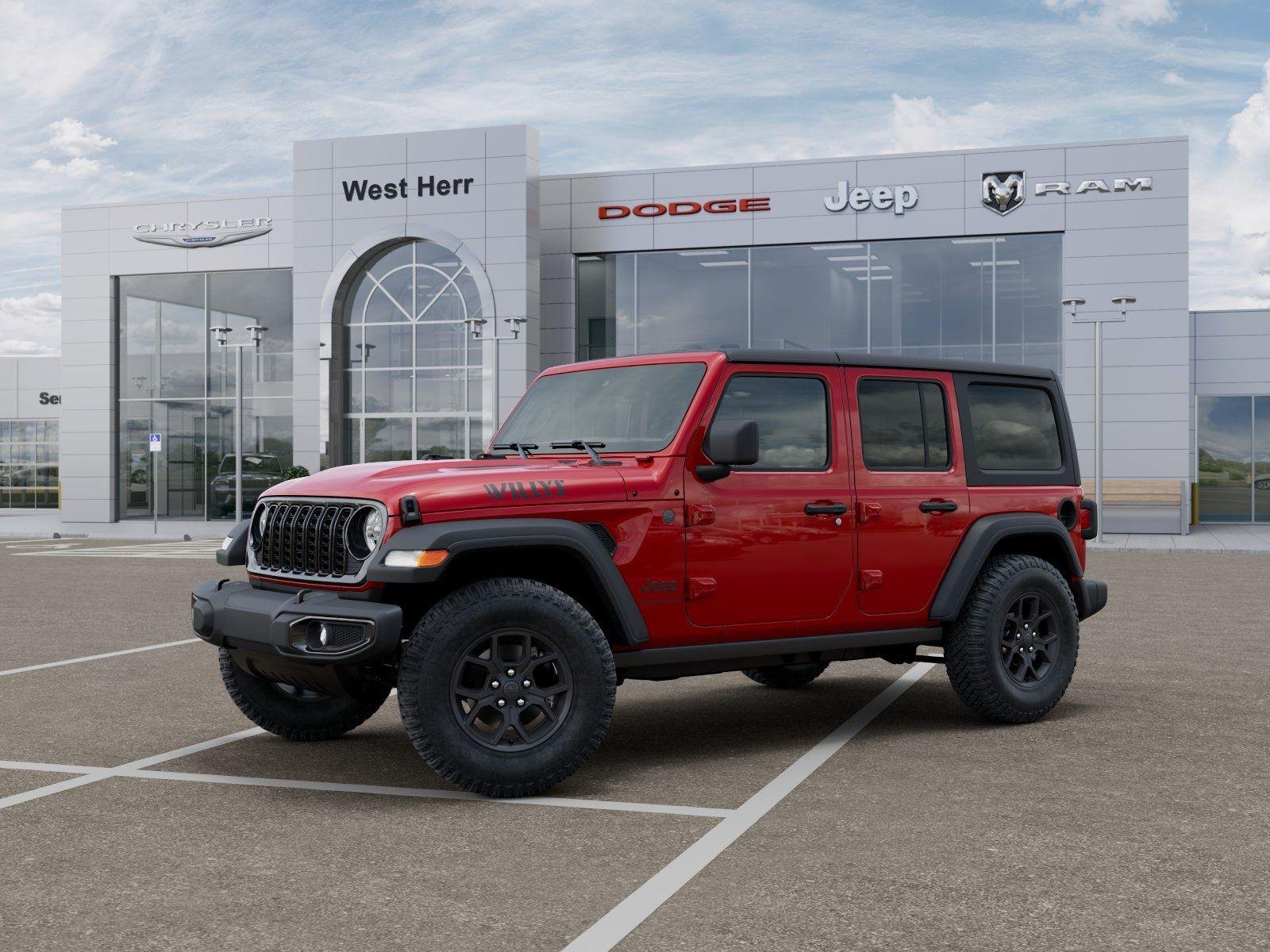 New 2026 Firecracker Red Clear-Coat Exterior Paint Jeep WRANGLER 4-DOOR WILLYS image 2