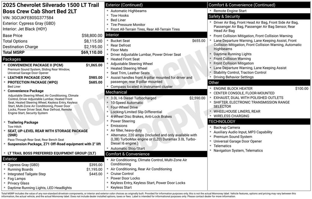 Used 2025 Gray Chevrolet LT Trail Boss image 25