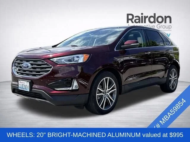 Used 2021 Burgundy Velvet Metallic Tinted Clearcoat Ford Titanium image 3