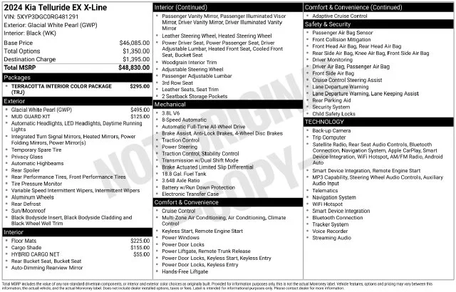 Used 2024 White Kia EX X-Line image 41