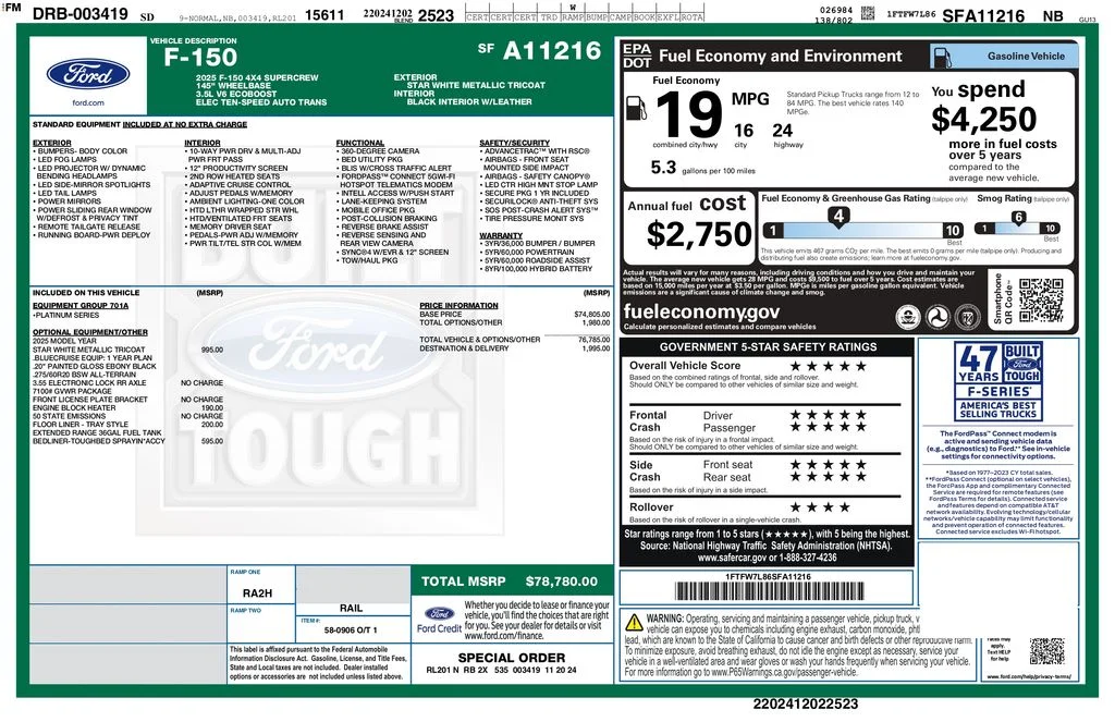 Certified Used 2025 White Ford Platinum image 3
