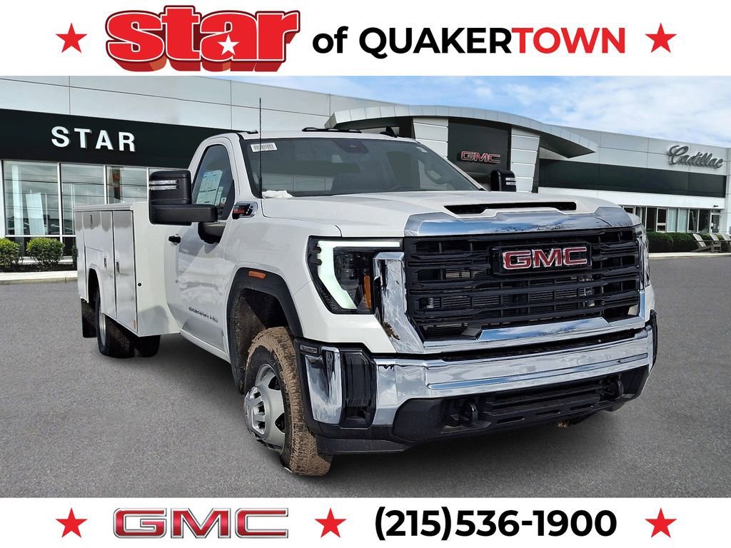 Summit White 2026 GMC Sierra 3500HD Chassis Pro Regular Cab 4WD Pickup Truck Four-Wheel Drive
