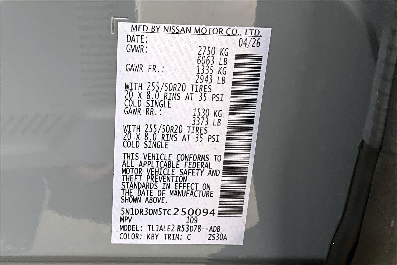 New 2026 Boulder Gray Pearl Nissan Platinum image 14