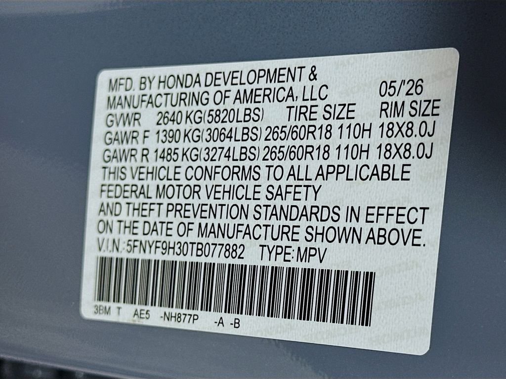 New 2026 Sonic Gray Pearl Honda RTL image 24