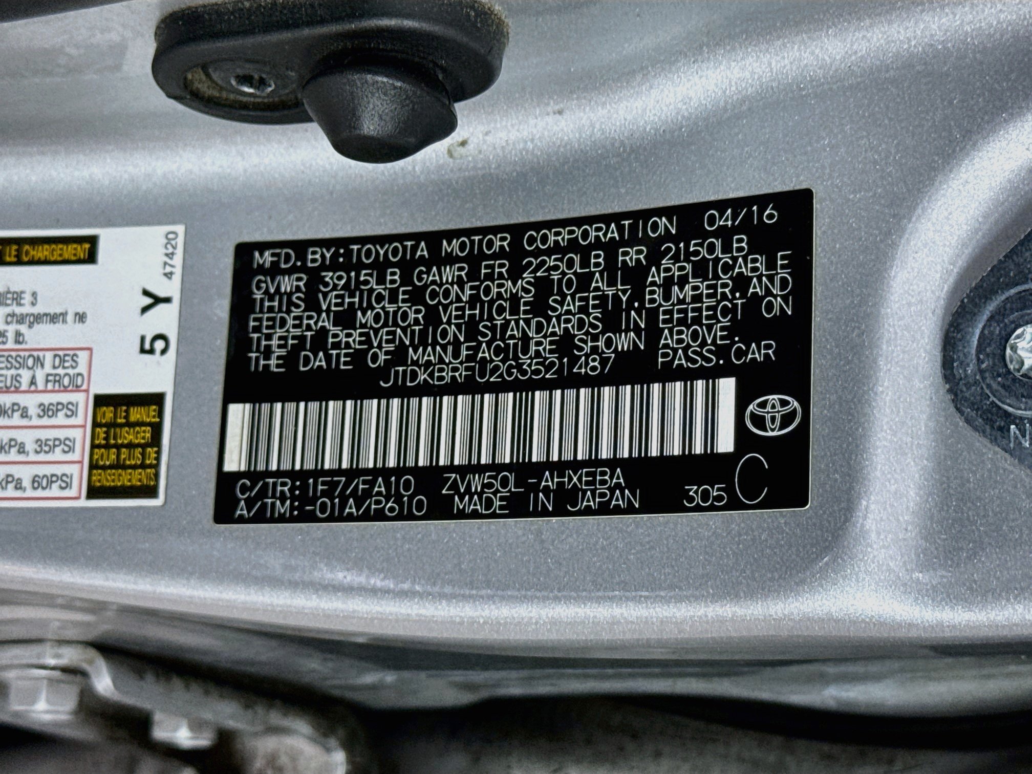 Used 2016 Classic Silver Metallic Toyota Two image 29