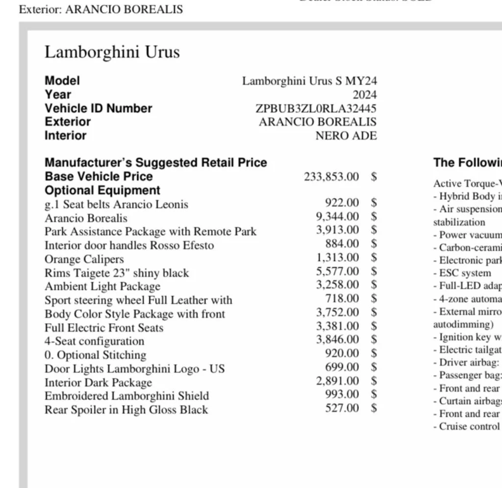 2024 Lamborghini Urus S