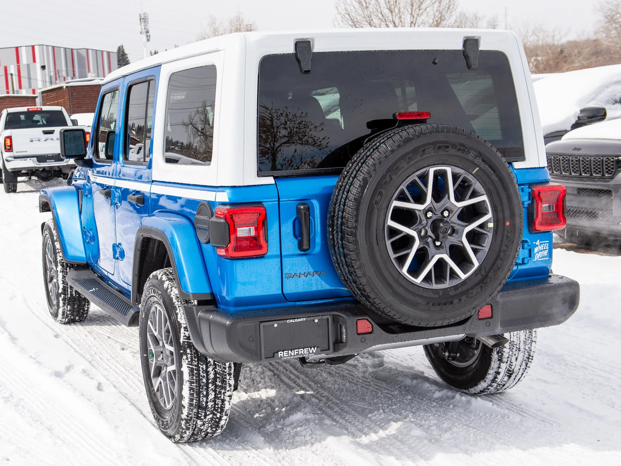 New 2026 Blue Jeep Sahara WhiteCap* 4 Door 4x4, McKinley Leather, Blind-Spot image 3