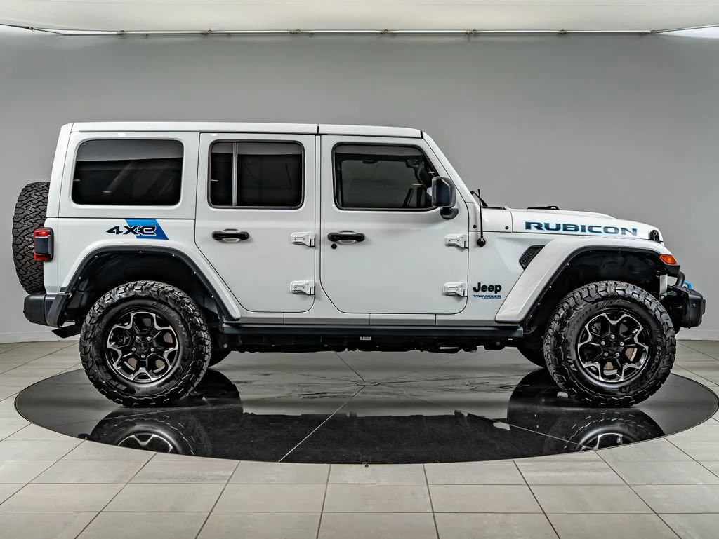 Used 2021 Bright White Clearcoat Jeep Unlimited Rubicon 4xe image 4