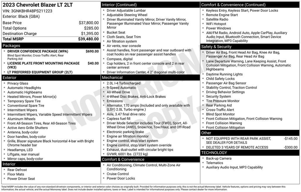 Used 2023 Black Chevrolet 2LT image 34