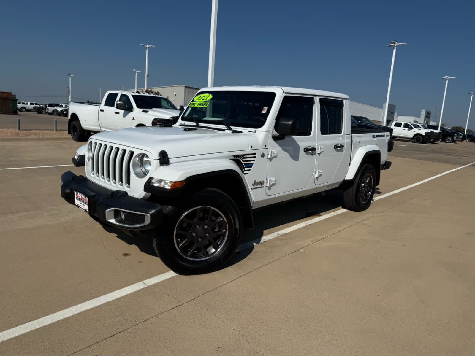 Used 2021 Bright White Clearcoat Jeep Overland image 2