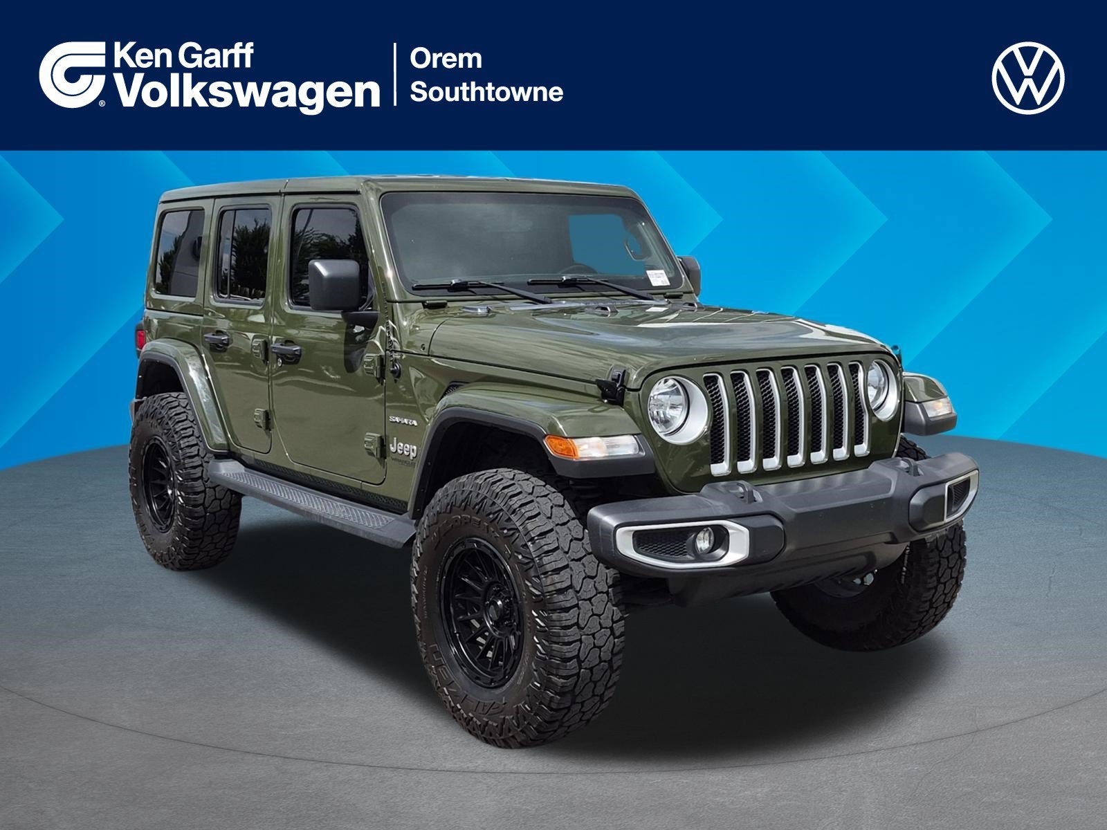 Used 2022 Sarge Green Clearcoat Jeep Unlimited Sahara image 1