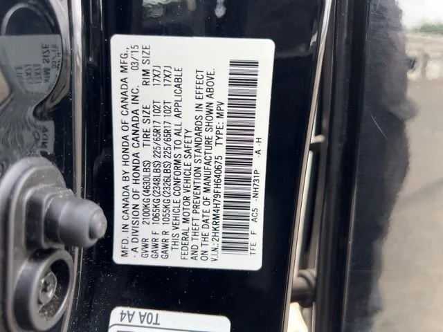 Used 2015 Crystal Black Pearl Honda EX-L image 11