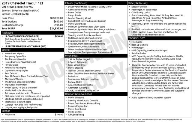 Used 2019 SILVER ICE METALLIC Chevrolet LT image 5