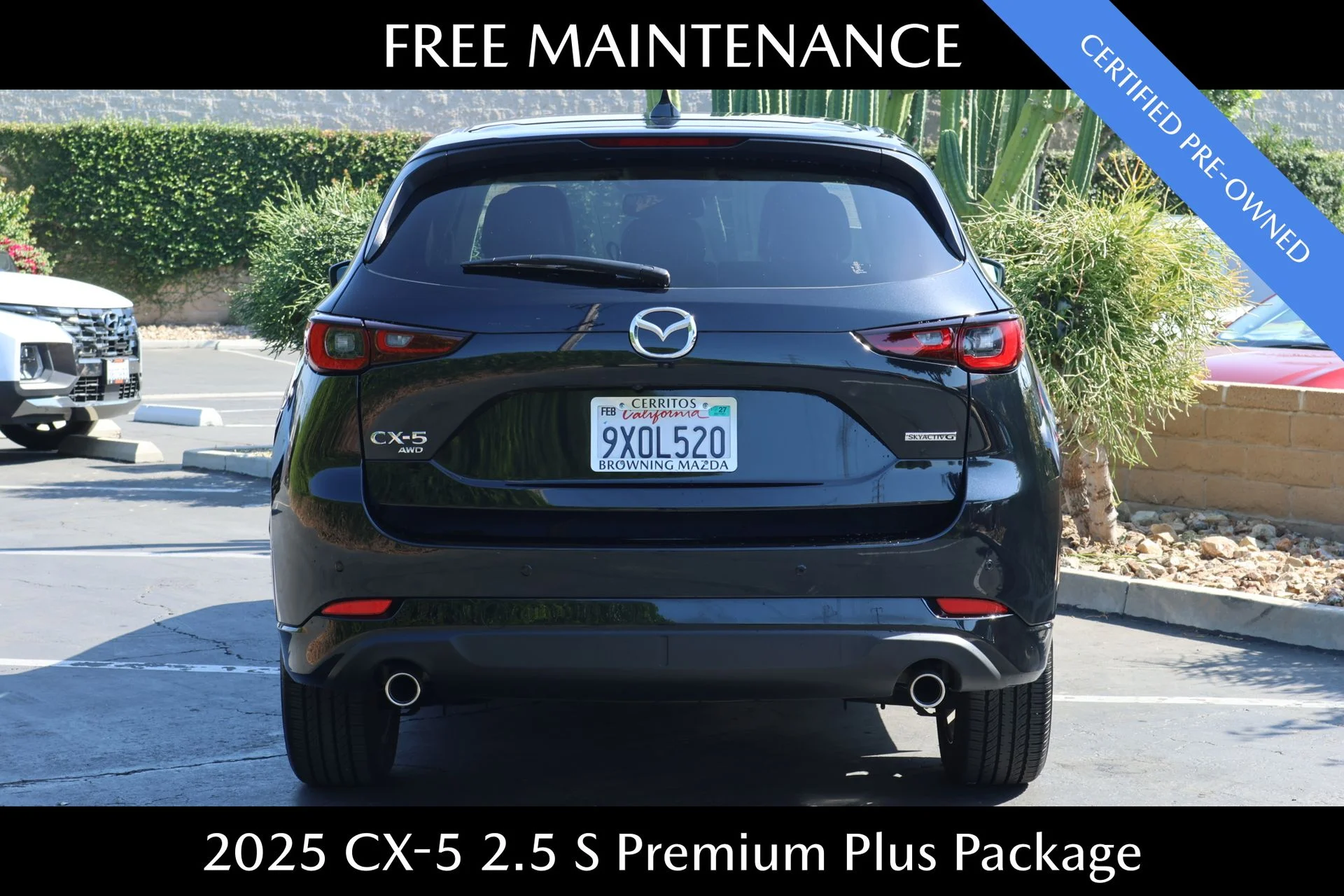 Certified Used 2025 Black Mazda 2.5 S Premium Plus Package image 4