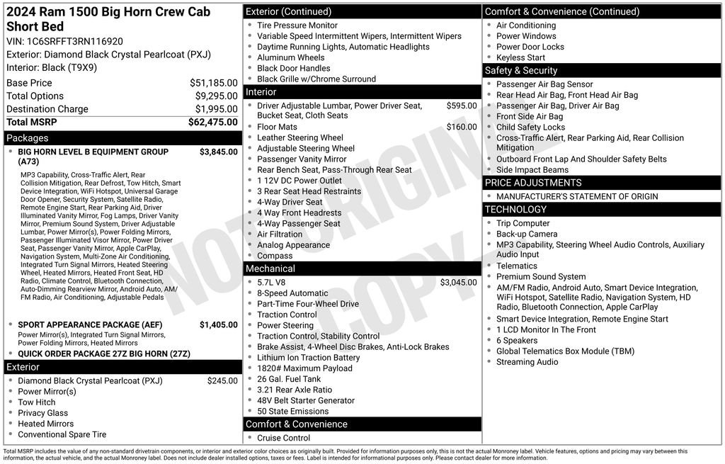 Certified Used 2024 Black Ram Big Horn/Lone Star image 6