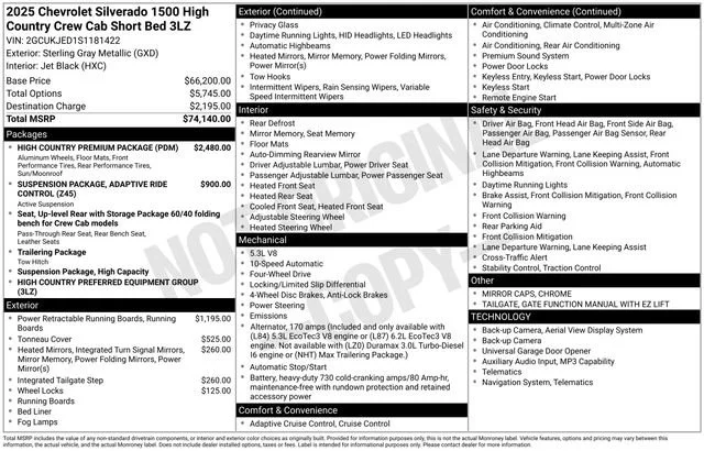Certified Used 2025 Sterling Gray Metallic Chevrolet High Country image 5