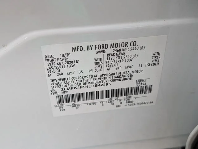 Used 2020 White Ford Titanium image 30