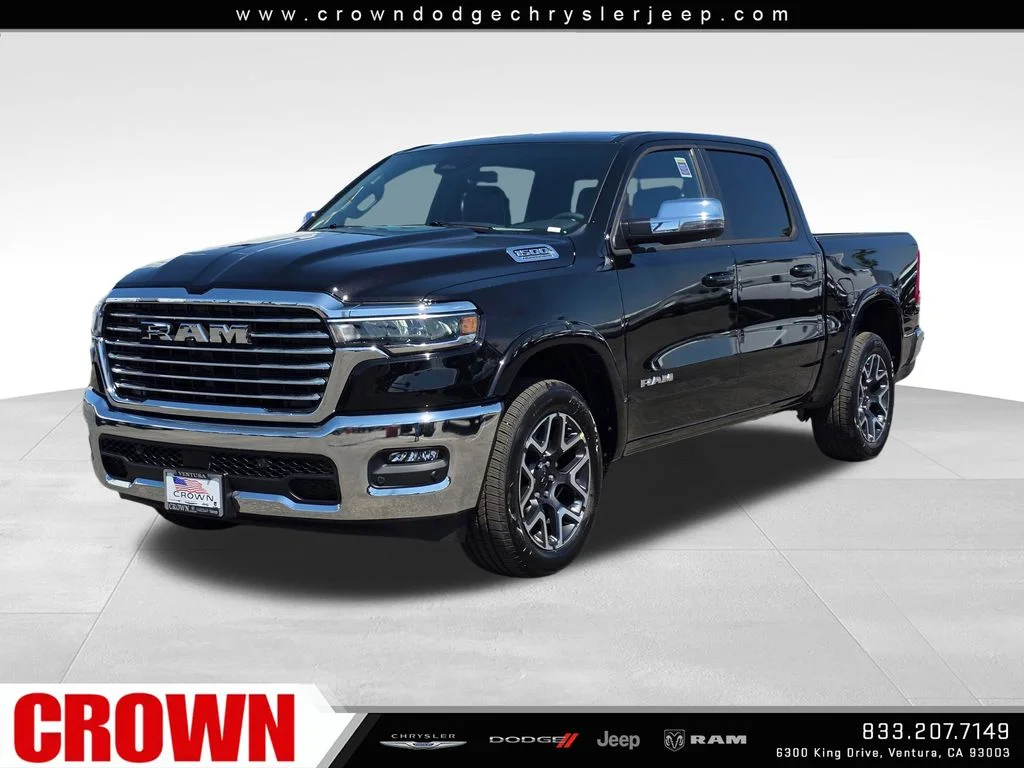 New 2026 Diamond Black Crystal Pearl-Coat Exterior Paint RAM Laramie image 1