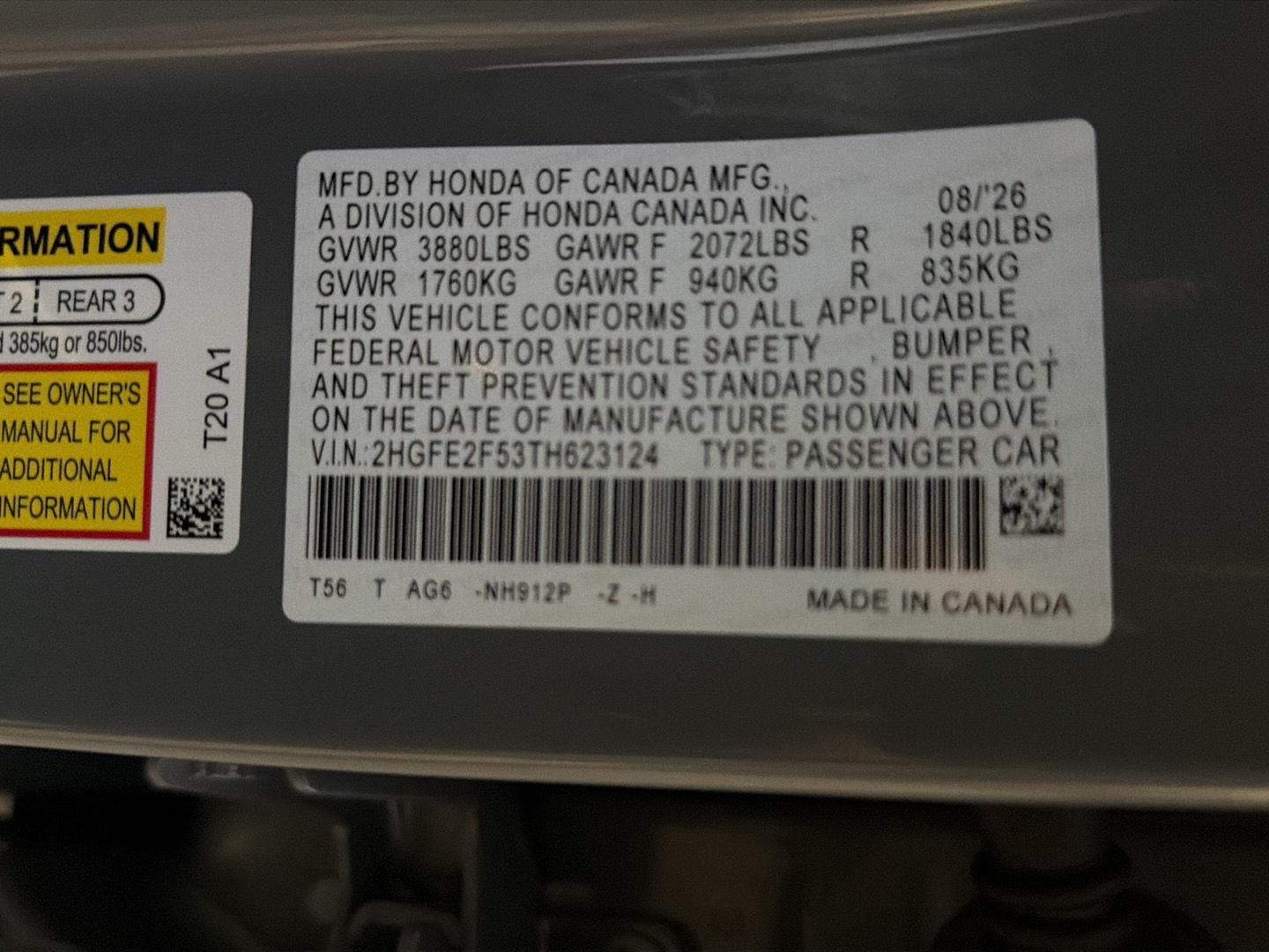 Used 2026 Urban Gray Pearl Honda Sport image 40