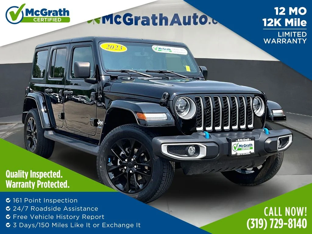 Used 2023 Black Jeep Sahara 4xe image 1