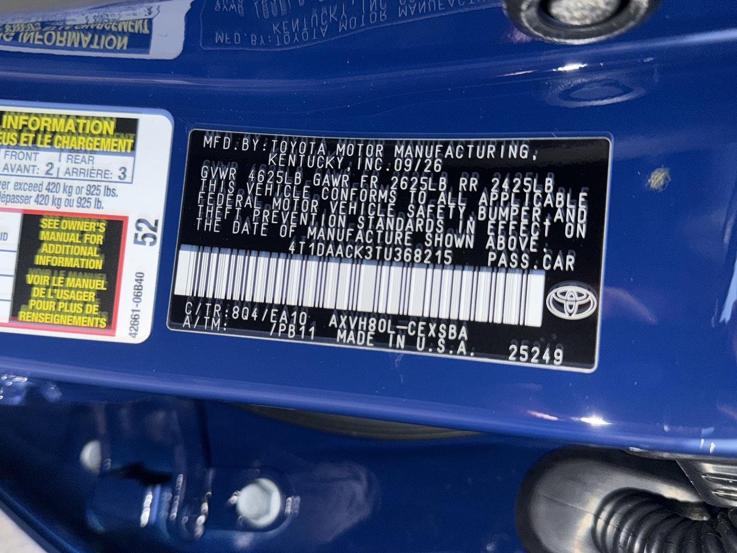 New 2026 Reservoir Blue Toyota SE image 34