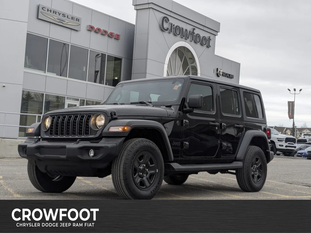 Certified Used 2025 Black Jeep Sport - - 4x4 -Leather-Manual Transmission - 3.6L Pentastar V6 - 12.3 Touchscreen & More! image 1