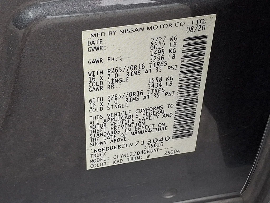 Certified Used 2020 Gun Metallic Nissan SV image 28