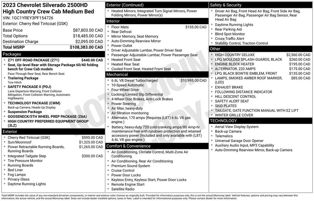 Used 2023 Red Chevrolet High Country image 2