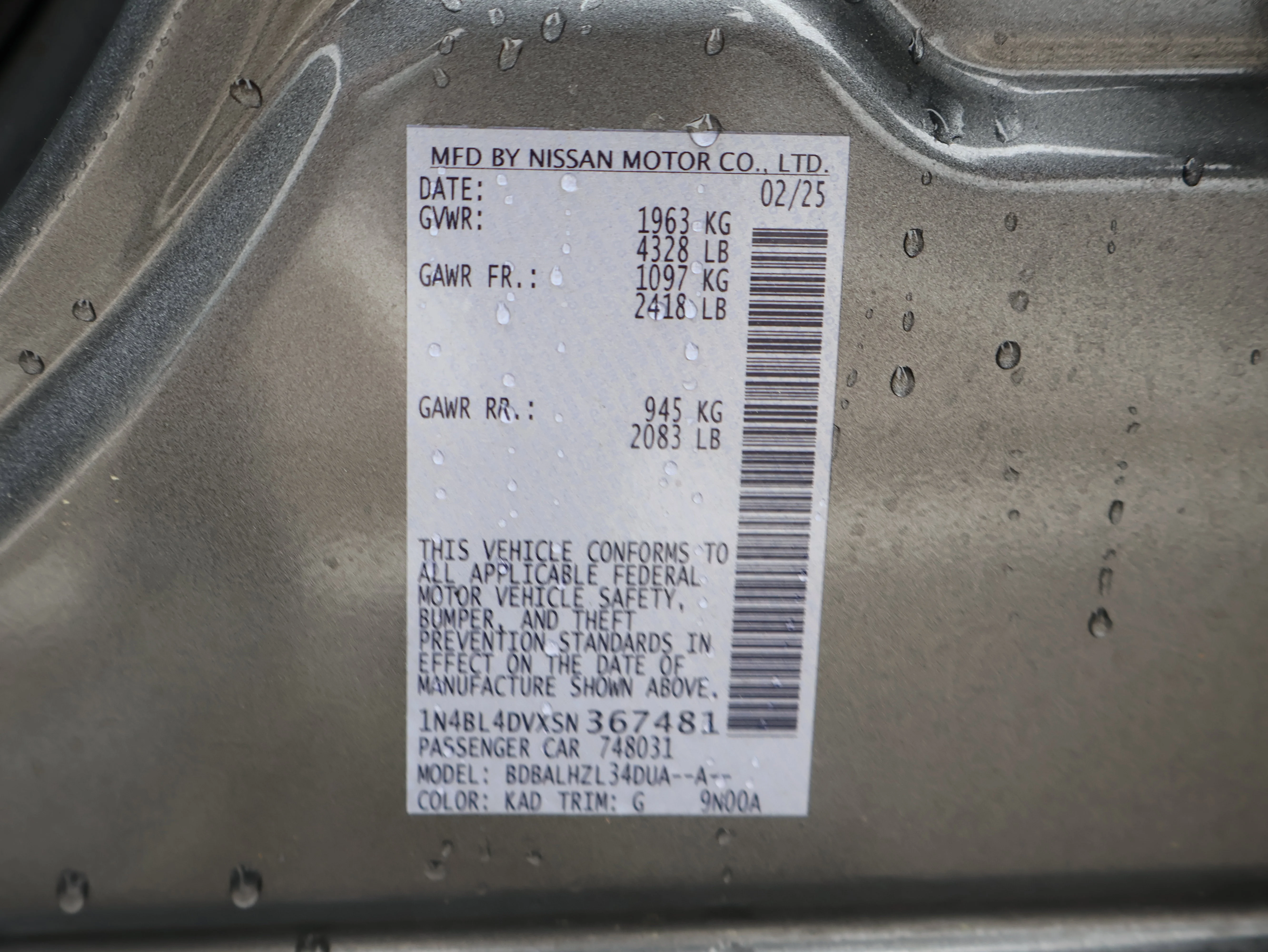 Used 2025 Gun Metallic Nissan SV image 43