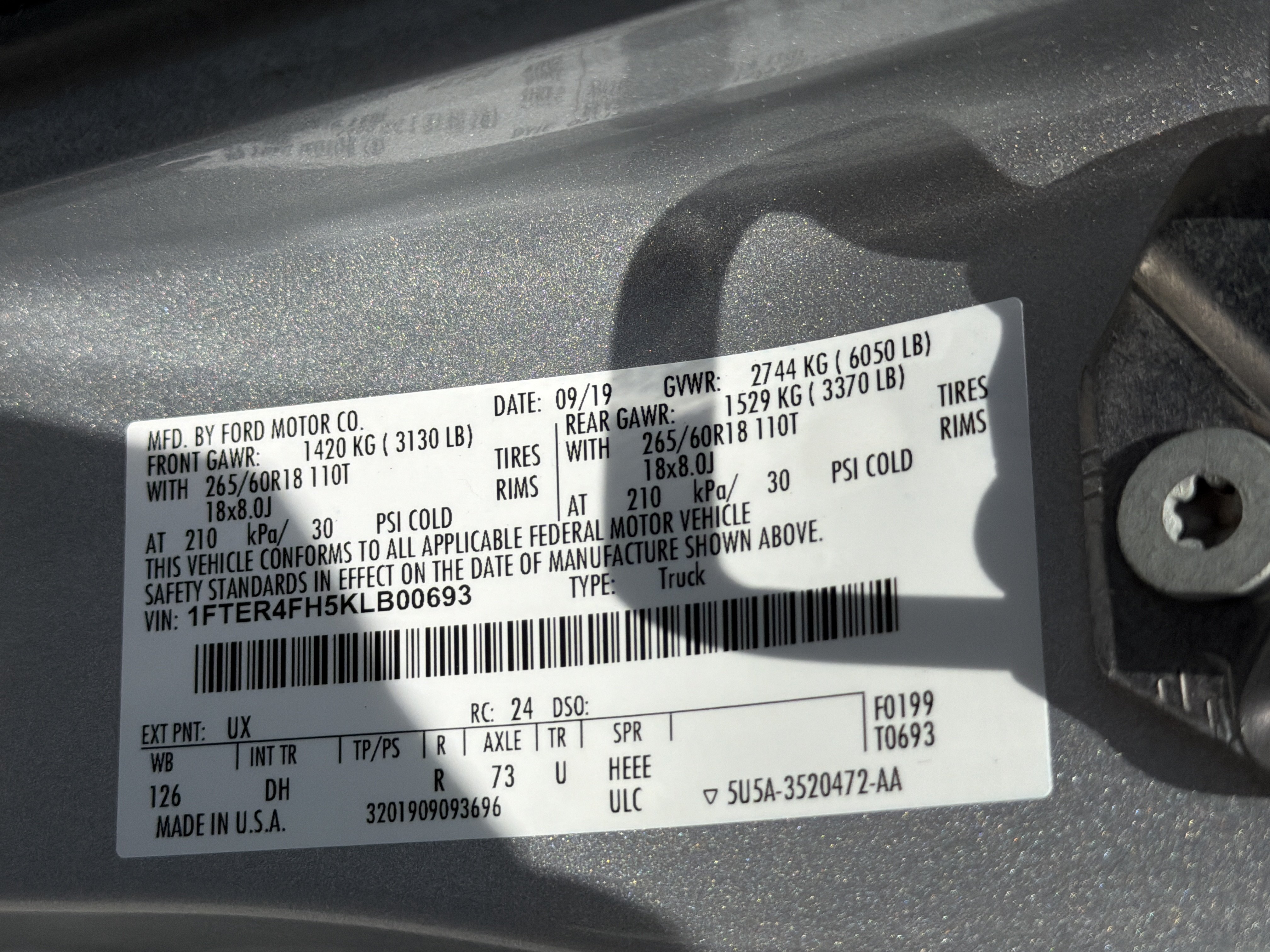 Used 2019 Ingot Silver Metallic Ford LARIAT image 35