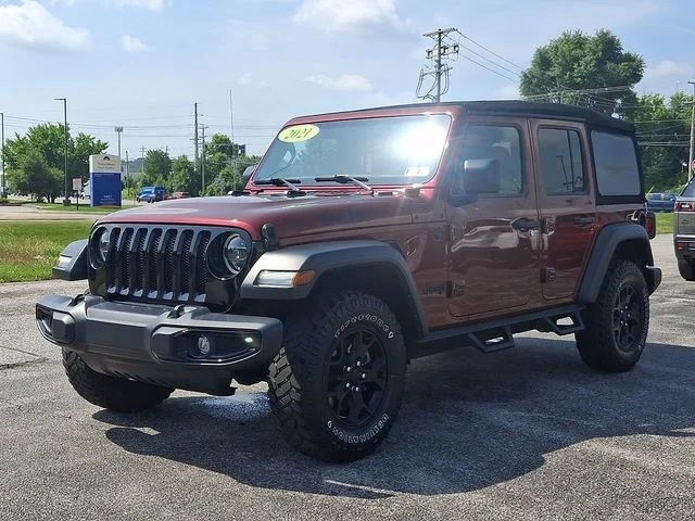 Used 2021 Red Jeep Unlimited Willys image 4