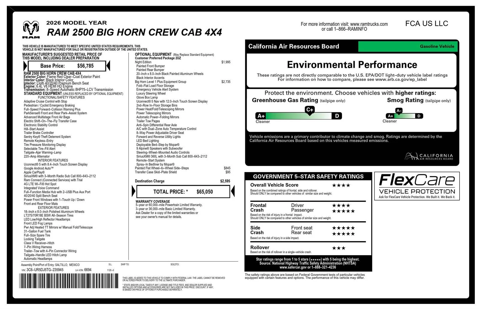 Used 2026 Flame Red Clearcoat Ram Big Horn image 2