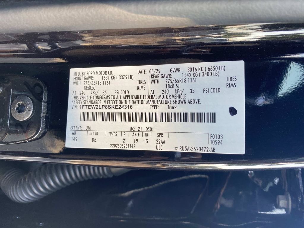 Used 2025 Agate Black Metallic Ford STX image 21