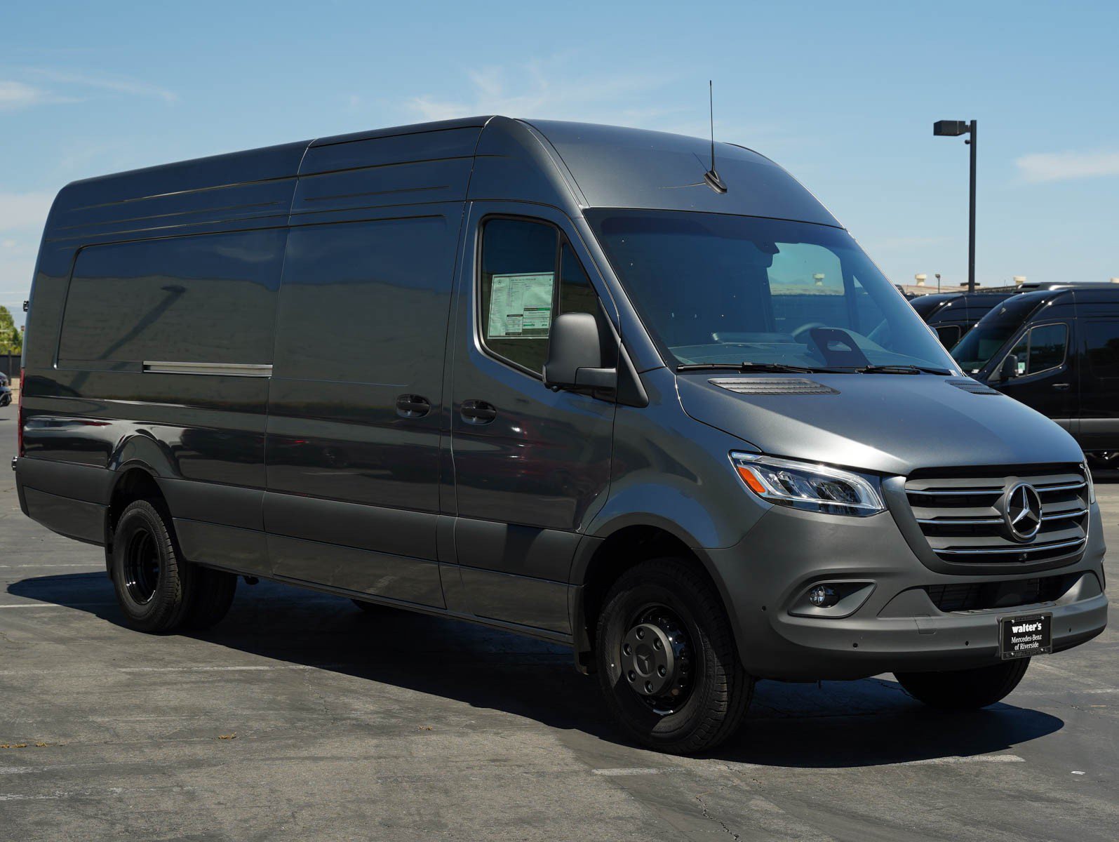New 2026 Selenite gray metallic Mercedes-Benz 3500 High Roof I4 Diesel HO 170 Extended RWD image 3