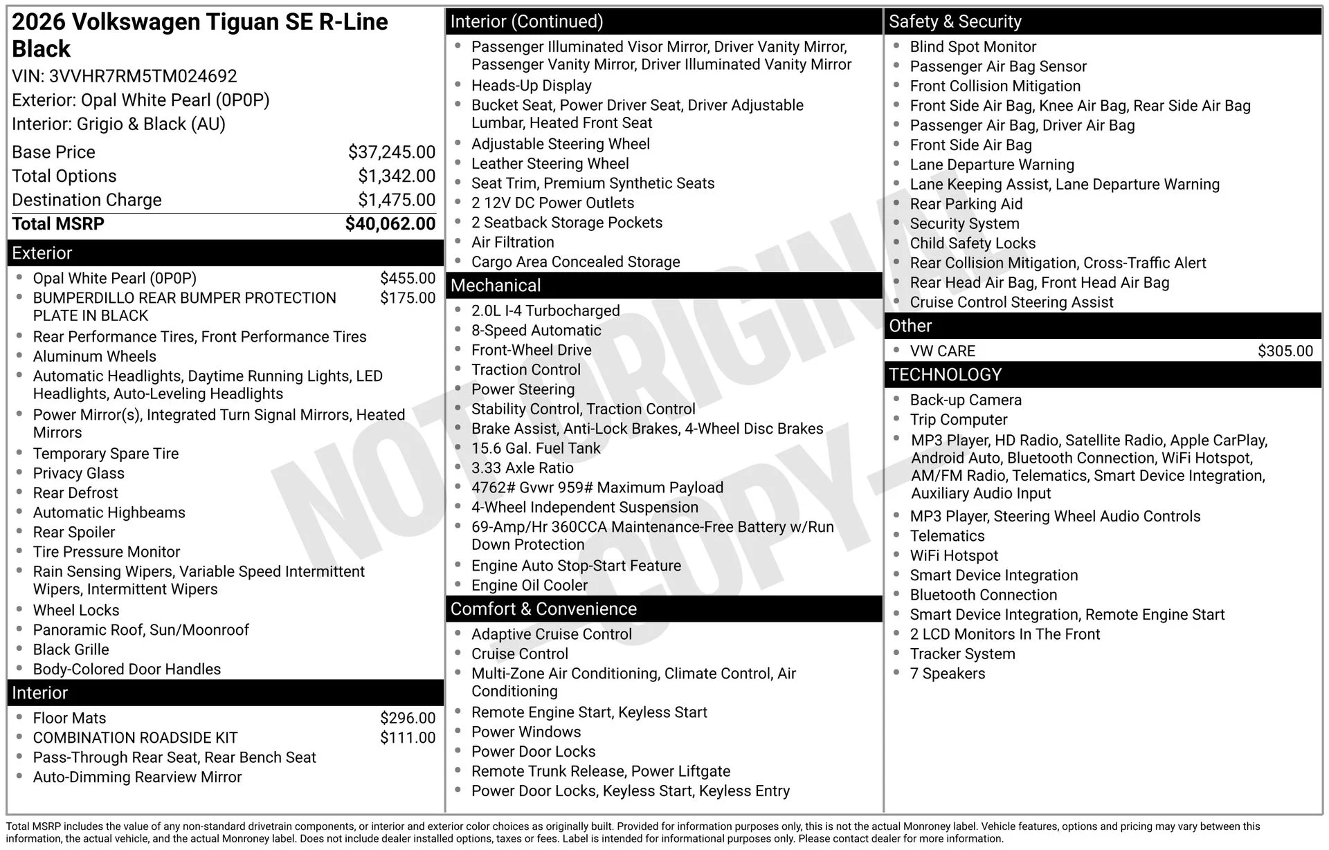 Certified Used 2026 White Volkswagen 2.0T SE R-Line Black image 2