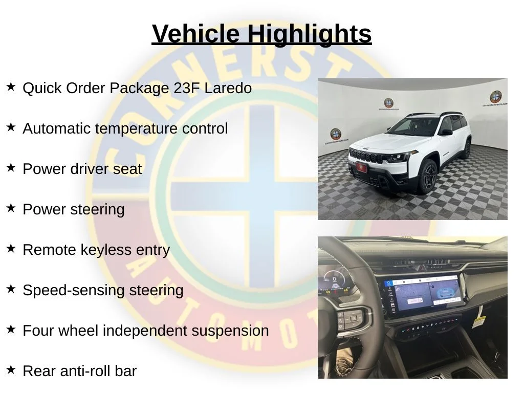 New 2026 Bright White Clearcoat Jeep Laredo image 2