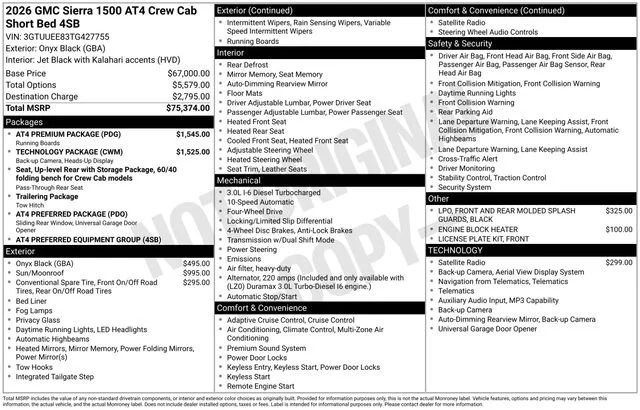 New 2026 Onyx Black GMC AT4 image 5