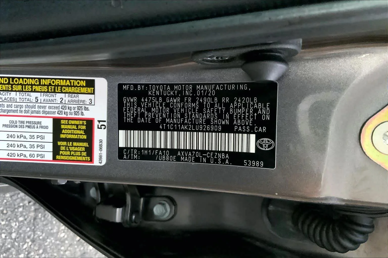 Used 2020 Predawn Gray Mica Toyota LE image 29