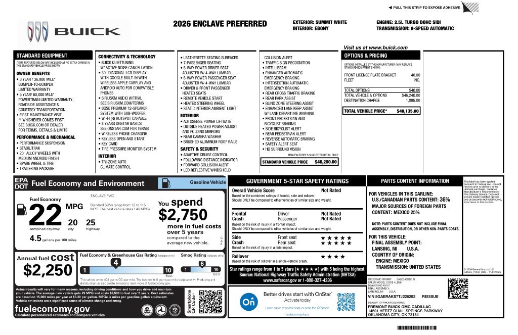 Certified Used 2026 White Buick Preferred image 4