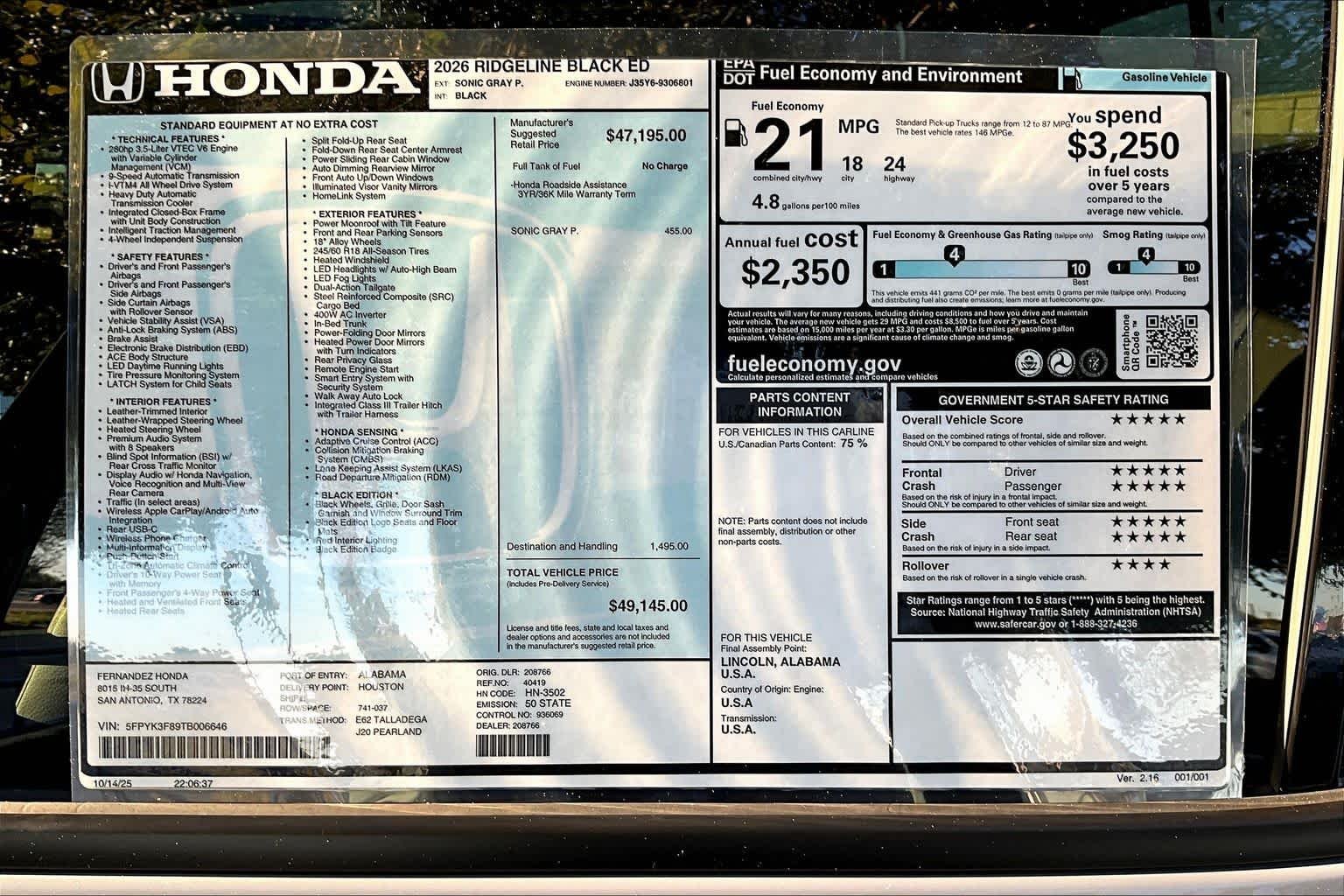 2026 Honda Ridgeline Black Edition - Photo 19