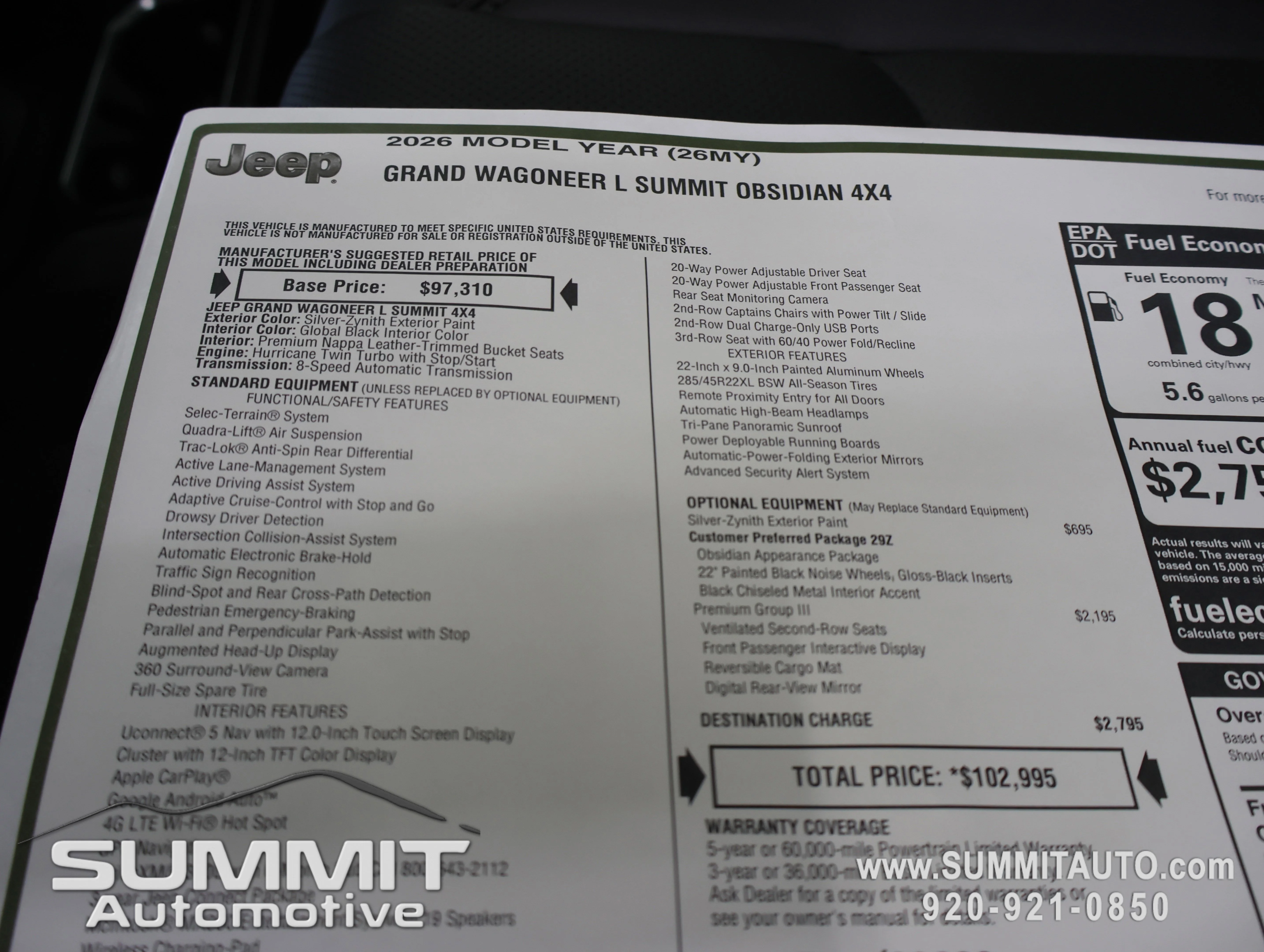 New 2026 Silver-Zynith Exterior Paint Jeep Summit Obsidian image 44