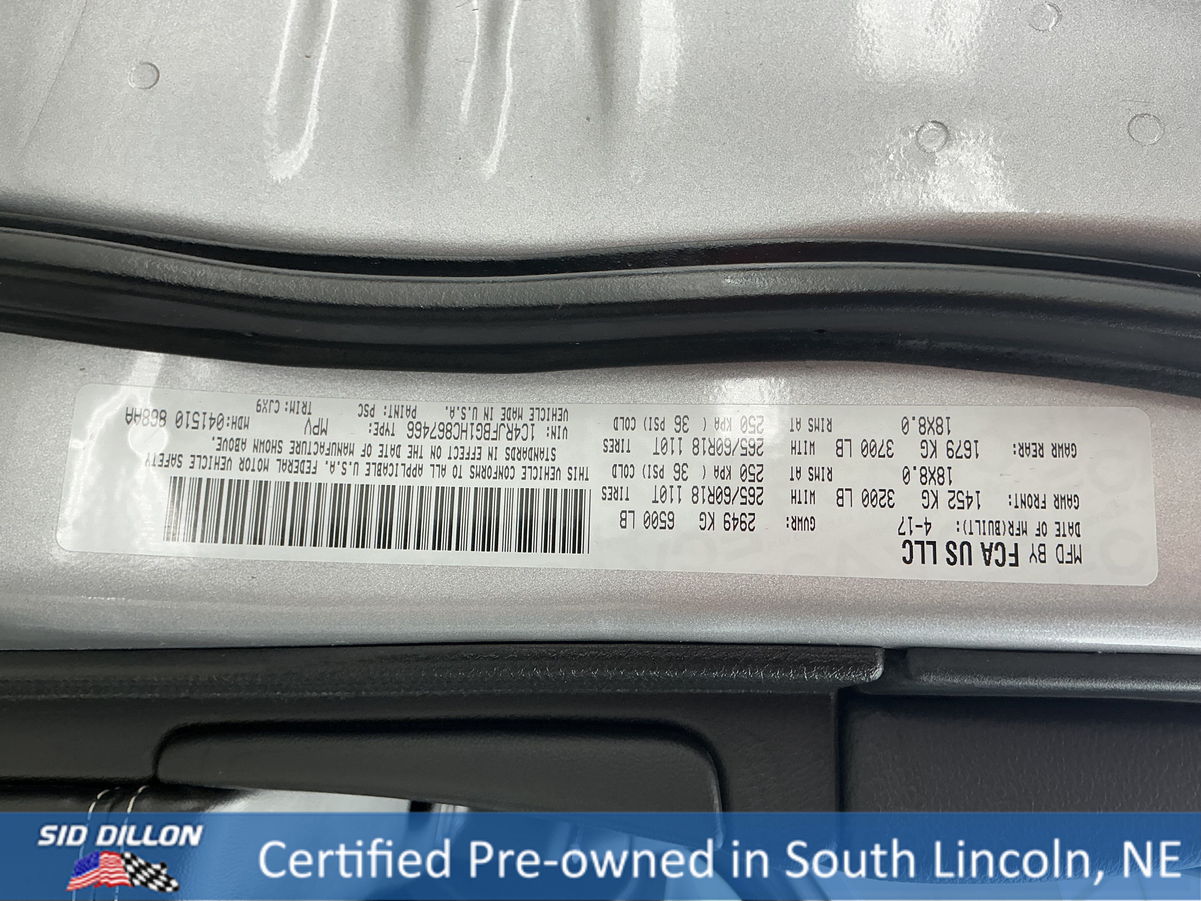 Certified Used 2017 Billet Silver Metallic Clearcoat Jeep Limited image 14