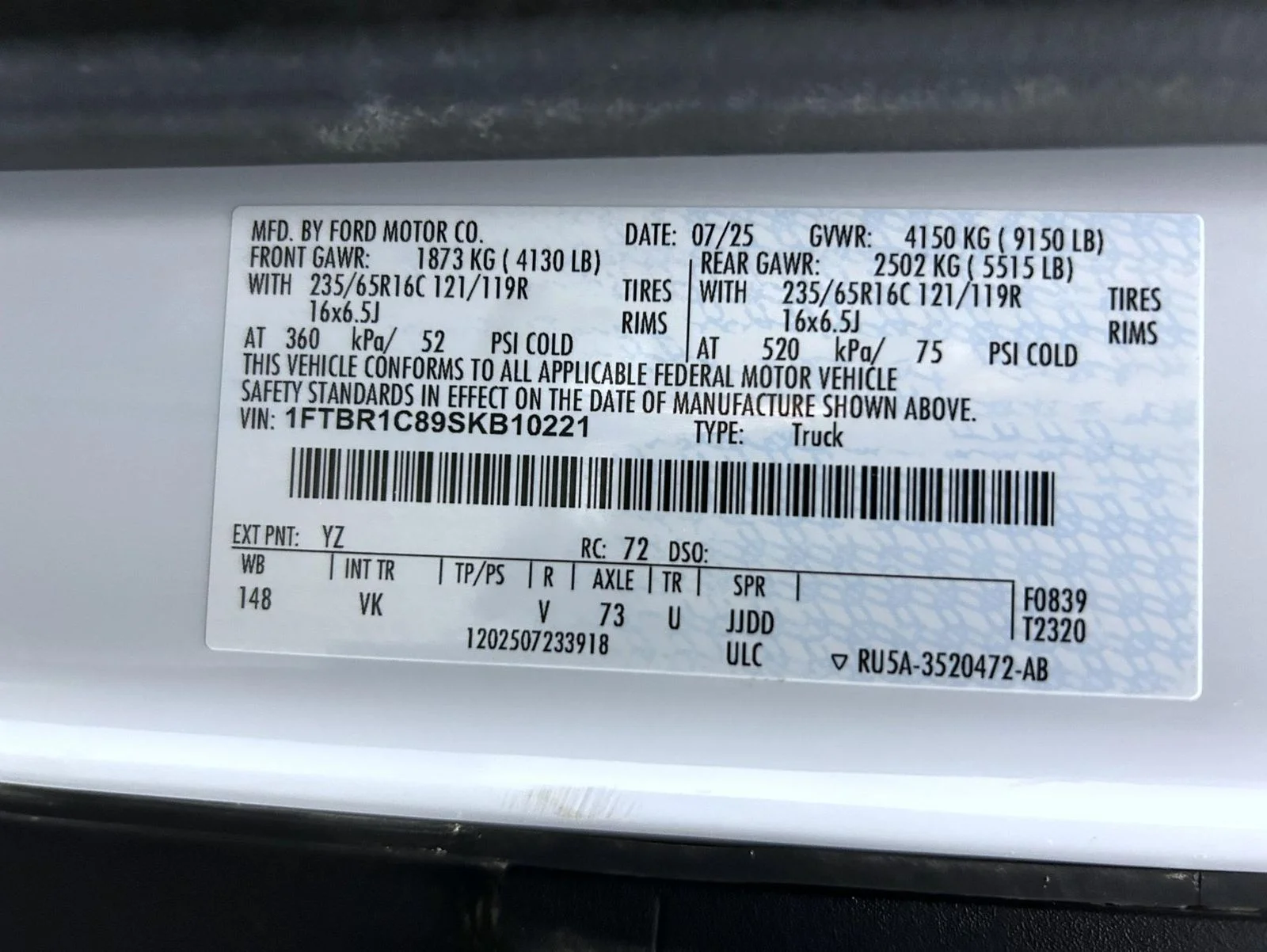 Used 2025 White Ford Base image 24